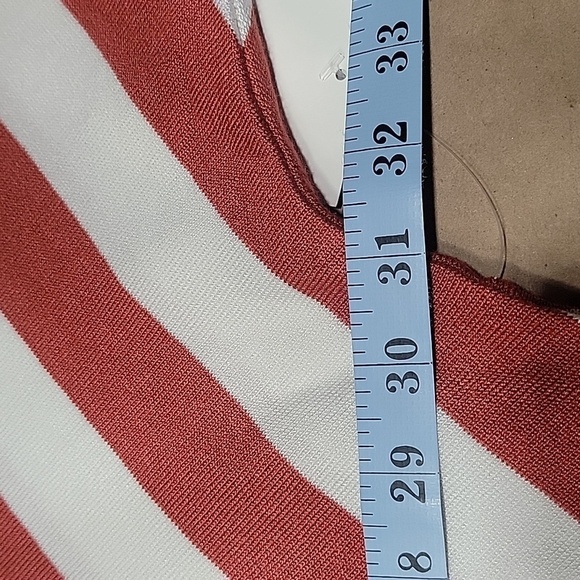 89th & Madison Size 2X Burnt Orange & White V-Stripe Dolman Sleeve Sweater, NEW - Picture 9 of 13
